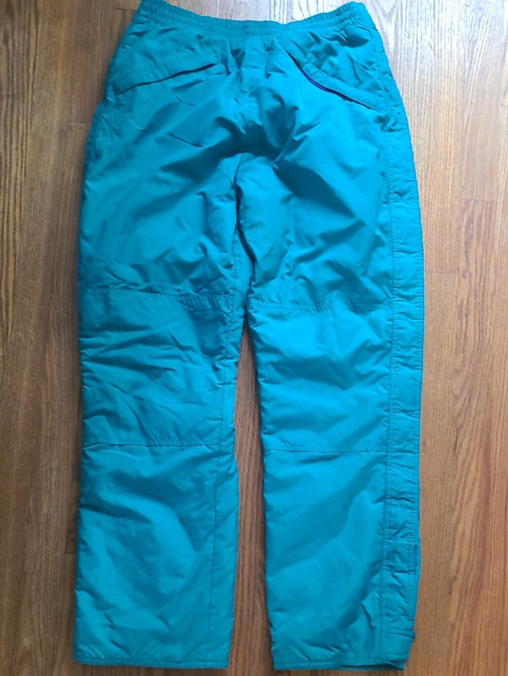 Vintage L.L. Bean Teal Kids Snow Pants with Purple Accents